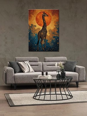 Bedeko Zürafa Resimli Ahşap Tablo