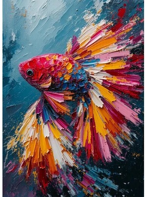 Bedeko Renkli Balık Resimli Mdf Ahşap Tablo