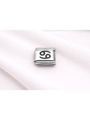 Çelik Nomination Charm Yengeç Burcu | Paslanmaz Çelik Bileklik Charmı | Burç Temalı Zarif Takı