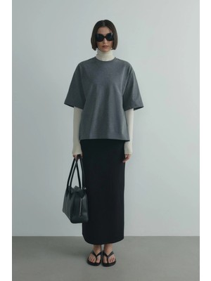 Suud Collection Siyah Toparlayıcı Kalem Etek