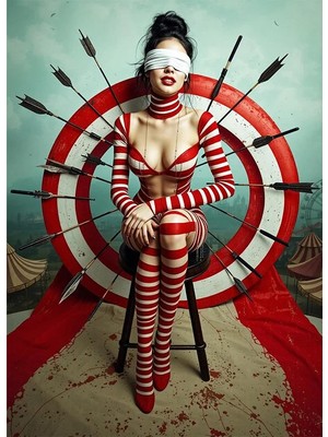 Bedeko Hedef Tahtası ve Kadın Mdf Ahşap Tablo