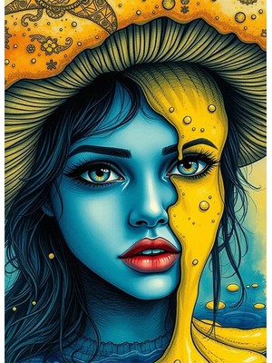 Bedeko Akan Boya Soyut Kadın Resimli Mdf Ahşap Tablo