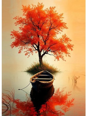 Bedeko Sandal ve Ağaç Resimli Mdf Ahşap Tablo