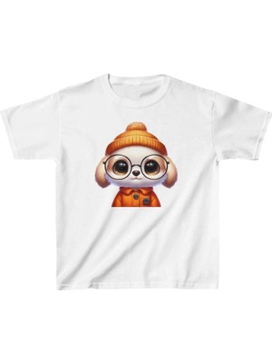 Luz&Pos Unisex Çocuk Baskılı T-Shirt - Beyaz