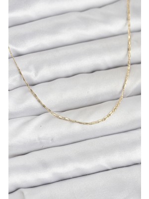 S'82 cm 14K Gold Renk Kesme Model 60 cm Kadın Kolye