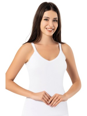 Erdem Kadın Pamuklu V Yaka Ip Askılı 6'lı Paket Modal Ribana Atlet 2009