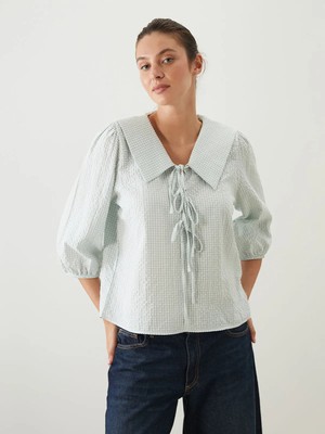 Lc Waikiki Yeni Sezon Bebe Yaka Ekose Bluz