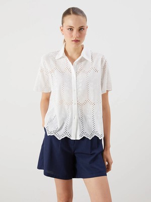 Lc Waikiki Yeni Sezon Ajurlu Brode Kadın Gömlek