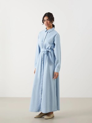 Lc Waikiki Yeni Sezon Gömlek Yaka Kadın Jean Elbise