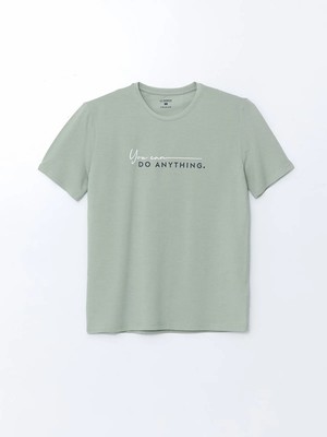 Lc Waikiki Yeni Sezon Bisiklet Yaka Baskılı Penye Erkek Pijama Üst