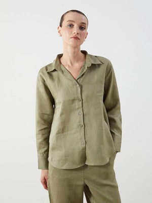 Lc Waikiki Yeni Sezon %100 Keten Kadın Gömlek