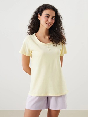 Lc Waikiki Yeni Sezon Bisiklet Yaka Kadın Pijama Üstü