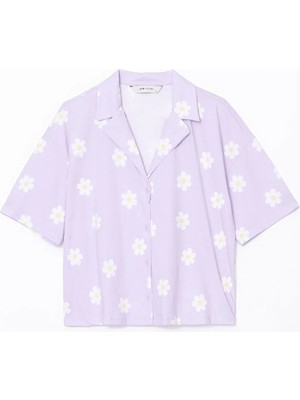 Lc Waikiki Yeni Sezon Gömlek Yaka Çiçekli Kadın Pijama Üstü