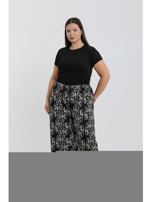 MTM My The Mall Kadın Büyük Beden Lacivert Rahat Kesim Baggy Tek Alt