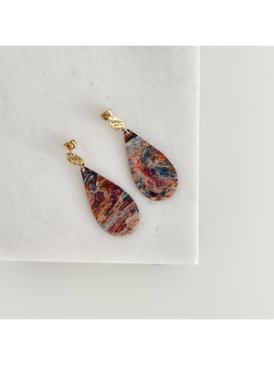 Vesce Atelier Terra Desen Handmade Damla Küpe