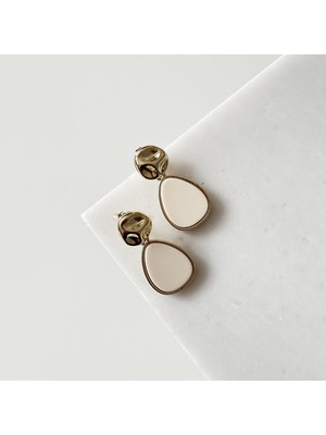 Vesce Atelier Luna Krem Damla Küpe