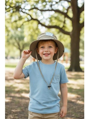 Kitti 4-8 Yaş Bağcıklı Nefes Alabilir Yazlık Fötr Şapka