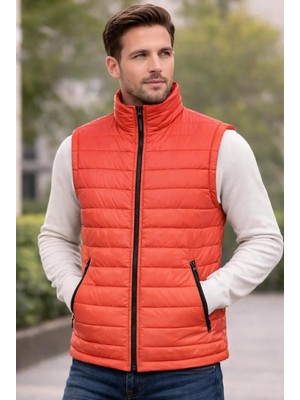 Hamitogulları Turuncu Ray Dikişli Polarlı Yelek