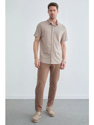 FullaModa Beli Bağlamalı  Waffle Kumaş Pantolon