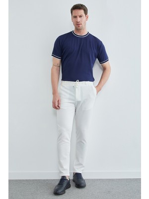 FullaModa Beli Bağcıklı Dokulu Pantolon