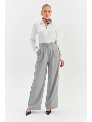 Nish&Chic Tek Pileli Arkası Lastikli Pantolon