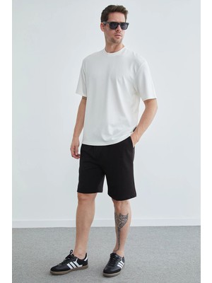 FullaModa Beli Lastikli Bağcıklı Cepli Şort