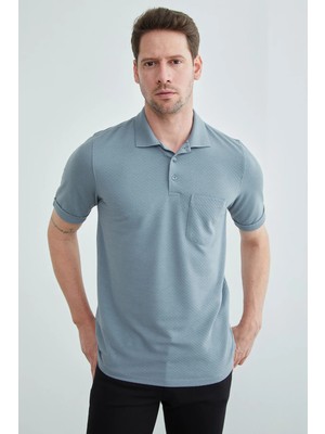 FullaModa Desenli Tek Cepli Polo Yaka Tişört