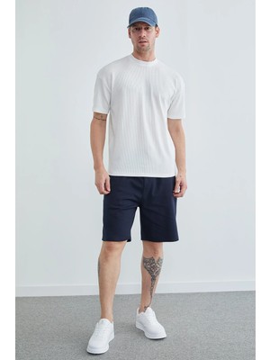 FullaModa Beli Lastikli Bağcıklı Cepli Şort