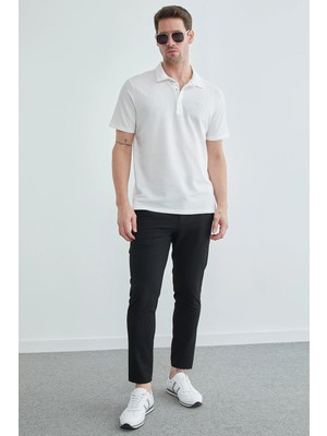 FullaModa Beli Bağlamalı Dokulu Pantolon