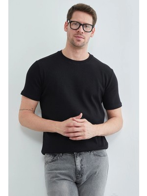 FullaModa Basic Fitilli Bisiklet Yaka Tişört