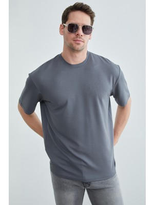 FullaModa Basic Bisiklet Yaka Modal Tişört