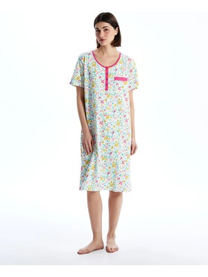 Lc Waikiki Yeni Sezon U Yaka Çiçekli Kadın Gecelik