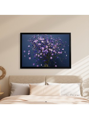 Gece Mavisi Cipso’nun Zarafeti - Çerçeveli Kanvas Tablo