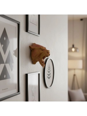 Shopwave Gold Red Jaguar Başı Duvar Aksesuarı Asılabilir Dekoratif 20X16 cm