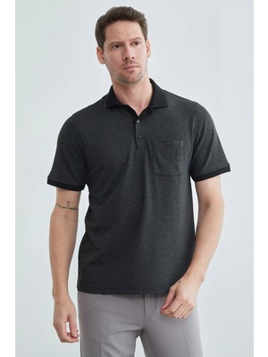 FullaModa Petek Kumaş Düğmeli Polo Yaka Tişört