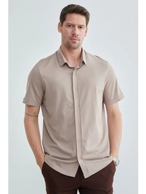 FullaModa Basic Düğmeli Kısa Kol Gömlek