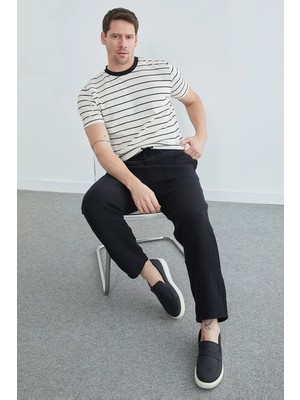 FullaModa Beli Lastikli Müslin Kumaş Pantolon