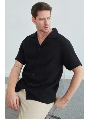 FullaModa Basic Müslin Kumaş Kısa Kol Gömlek