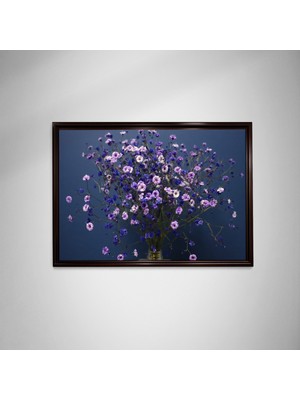 Gece Mavisi Cipso’nun Zarafeti - Ahşap Çerçeveli Kanvas Tablo