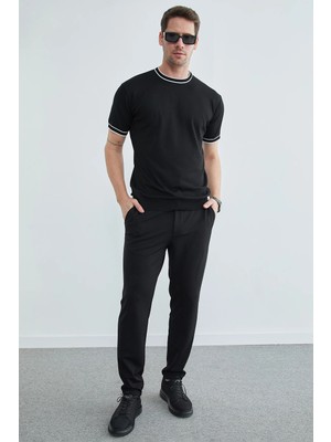 FullaModa Beli Bağlamalı  Waffle Kumaş Pantolon