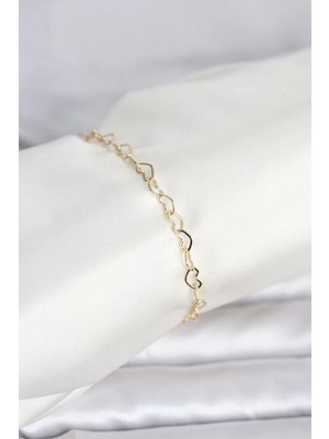 Tegan cm 14K Gold Renk Kalpli Zincir Model Kadın Bileklik TG27BB8278