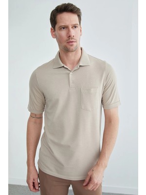 FullaModa Desenli Tek Cepli Polo Yaka Tişört