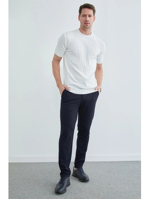 FullaModa Beli Bağlamalı  Waffle Kumaş Pantolon