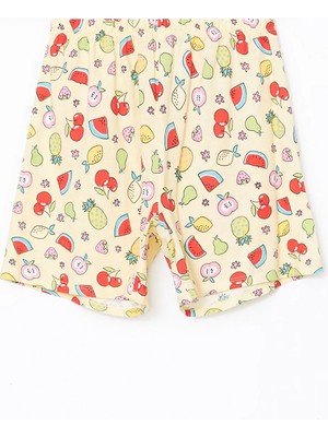 Lc Waikiki Yeni Sezon Beli Lastikli Baskılı Kız Çocuk Pijama Şort