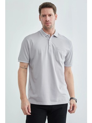 FullaModa Düğmeli Tek Cepli Polo Yaka  Tişört