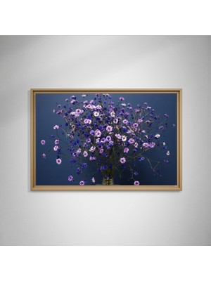 Gece Mavisi Cipso’nun Zarafeti - Çerçeveli Kanvas Tablo