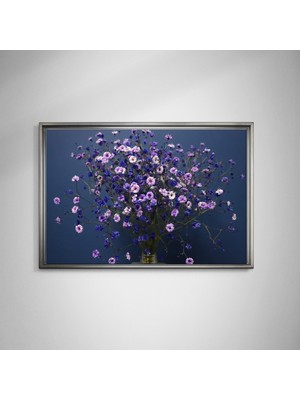 Gece Mavisi Cipso’nun Zarafeti - Ahşap Çerçeveli Kanvas Tablo