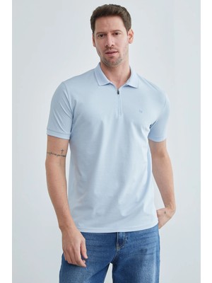 FullaModa Yarım Fermuarlı Polo Yaka Tişört