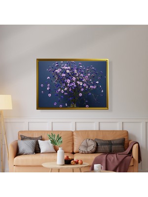 Gece Mavisi Cipso’nun Zarafeti - Çerçeveli Kanvas Tablo