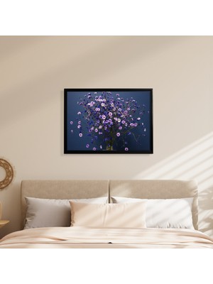 Gece Mavisi Cipso’nun Zarafeti - Çerçeveli Kanvas Tablo